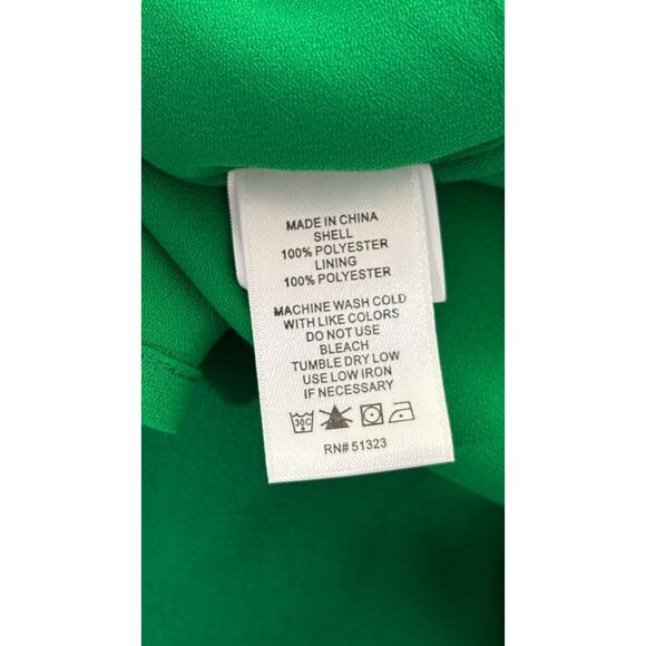 CeCe Womens A Line Short Sleeve Bow Neck Ruffle Hem Dress Size 0 Lush Green New - Picture 10 of 10
